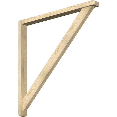 Ekena Millwork Traditional Craftsman Rough Sawn Bracket w/ Offset Brace, Douglas Fir, 4"W x 46"D x 46"H BKT0402X46X46TRA04RDF